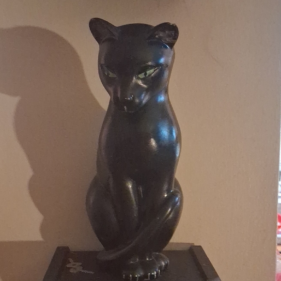 Vintage Other - Black Cat Figurine Home Decor Statue 8" TALL